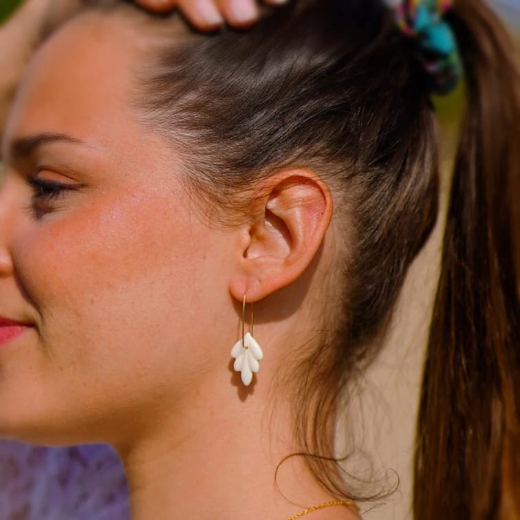 Dormeuses Lys en Porcelaine Blanche