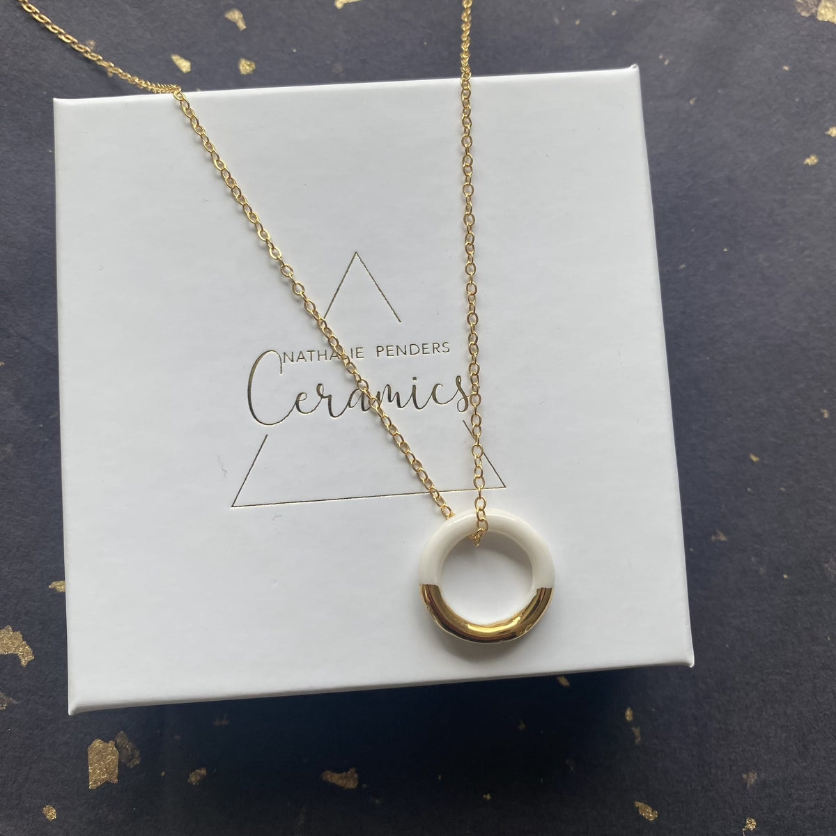 Collier Cercle en porcelaine et or