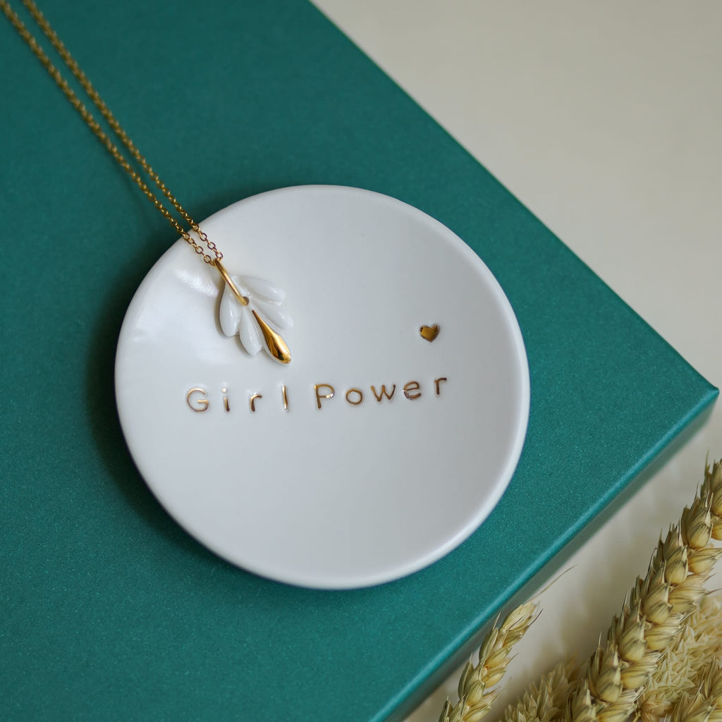 Collier Lys en porcelaine et or