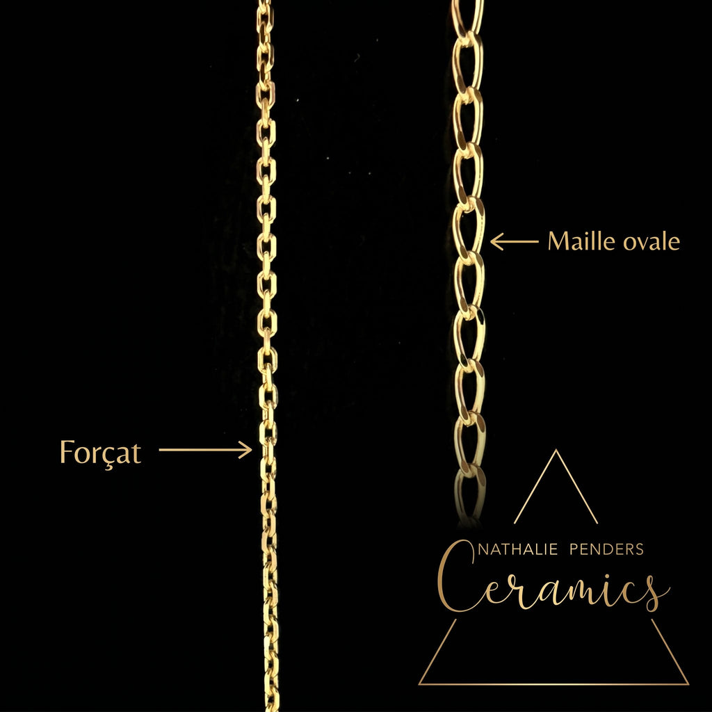 Collier pendentif étoile en porcelaine et or