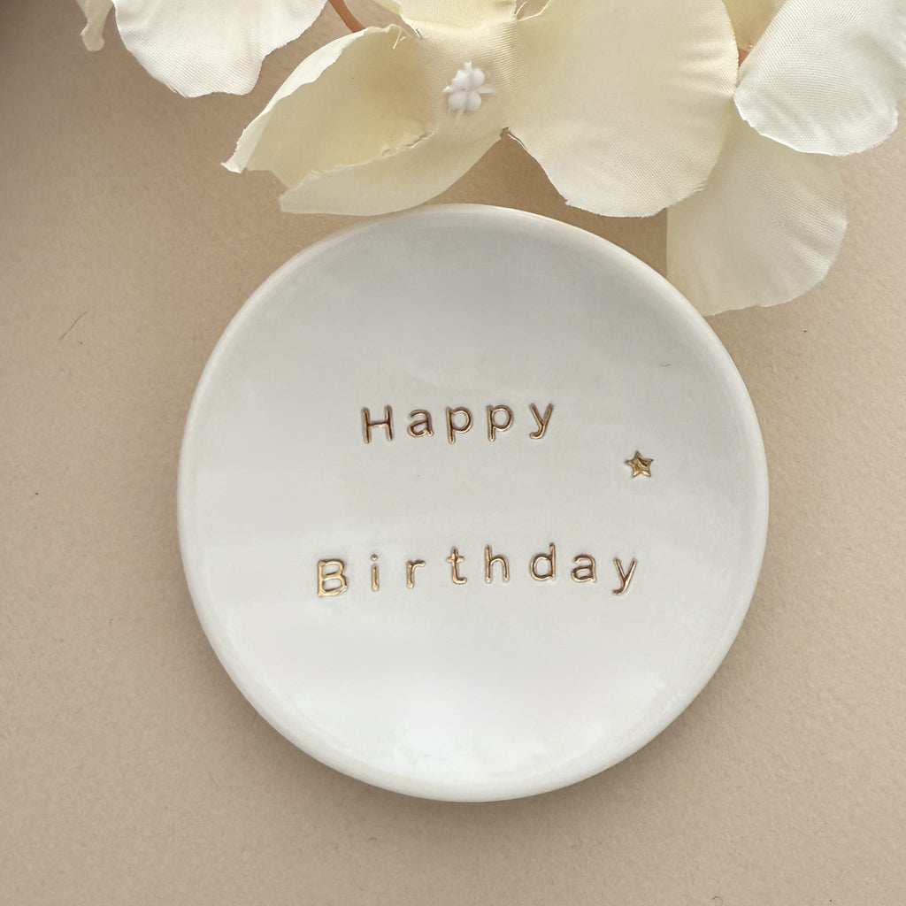 Coupelle Porcelaine et Or - Happy Birthday