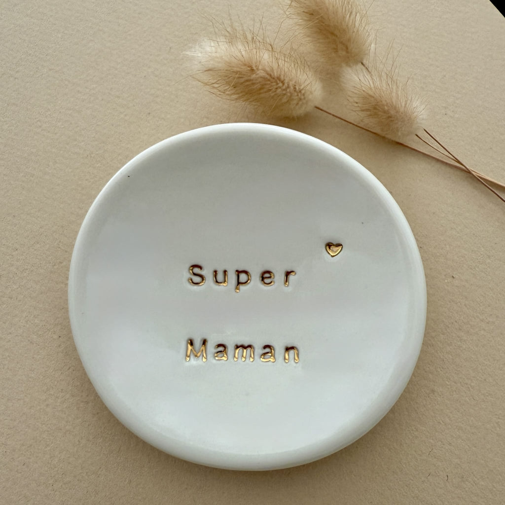 Coupelle Porcelaine et Or - Super Maman