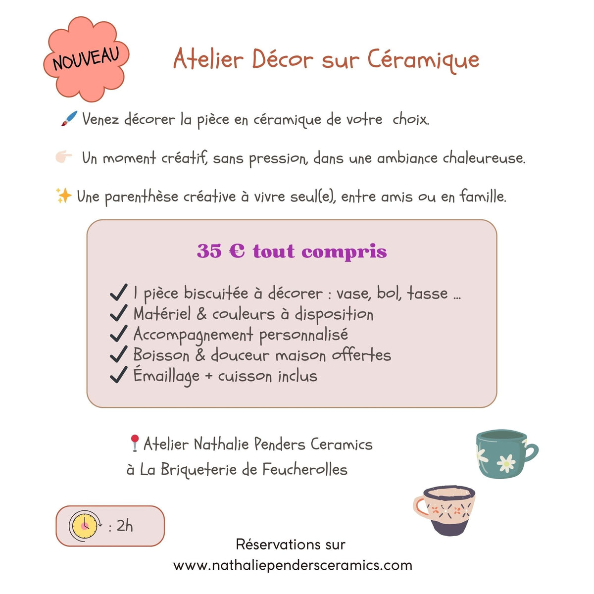 Décor sur Céramique - Samedi 29 novembre de 13h30 à 15h30