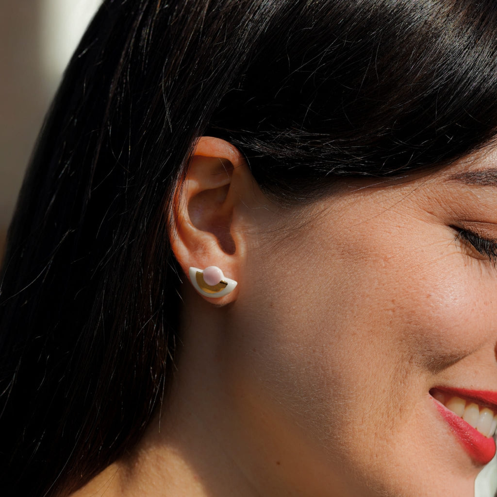 Puces Céleste Rose – Porcelaine et or