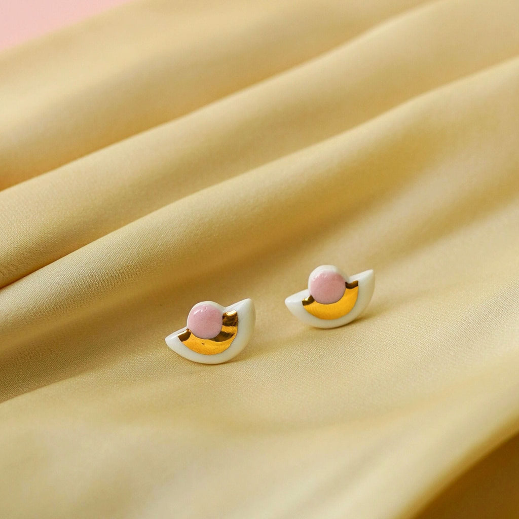 Puces Céleste Rose – Porcelaine et or