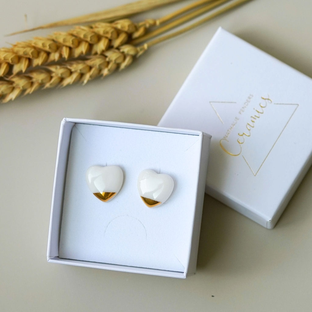 Puces Grand Cœur d’Or – Porcelaine et or