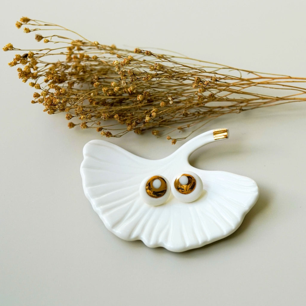 Puces Halo Doré – Porcelaine et or