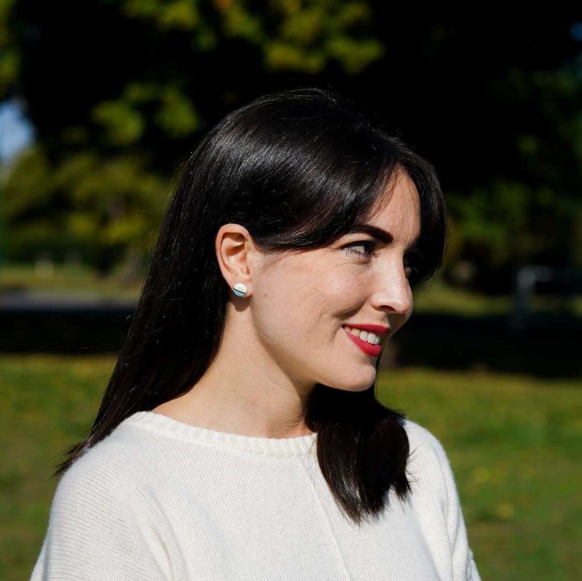 Puces Mini Soleil  Bleu – Porcelaine et or