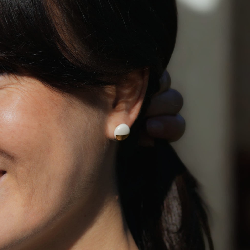 Puces Mini Soleil Doré – Porcelaine et or