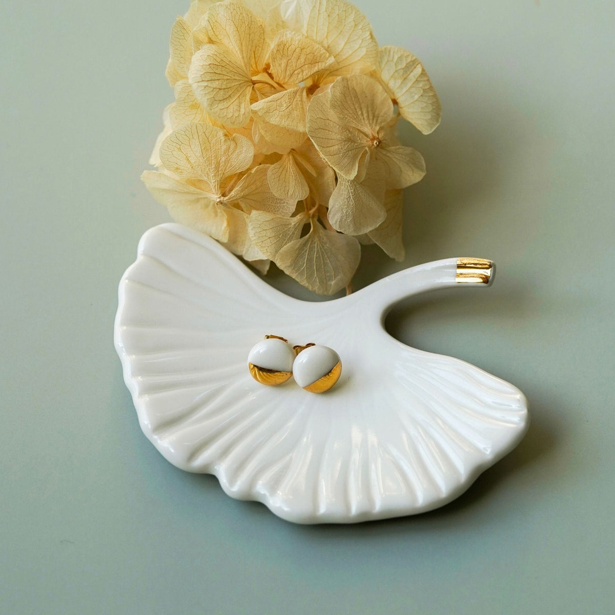 Puces Mini Soleil Doré – Porcelaine et or