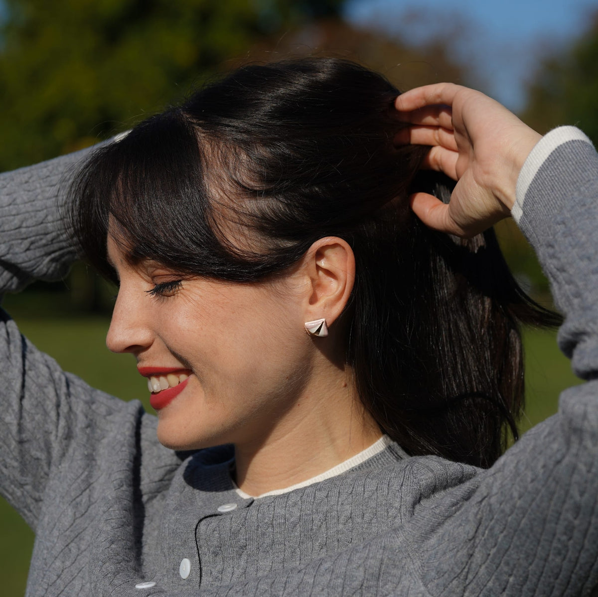 Puces Origami Rose – Porcelaine et or