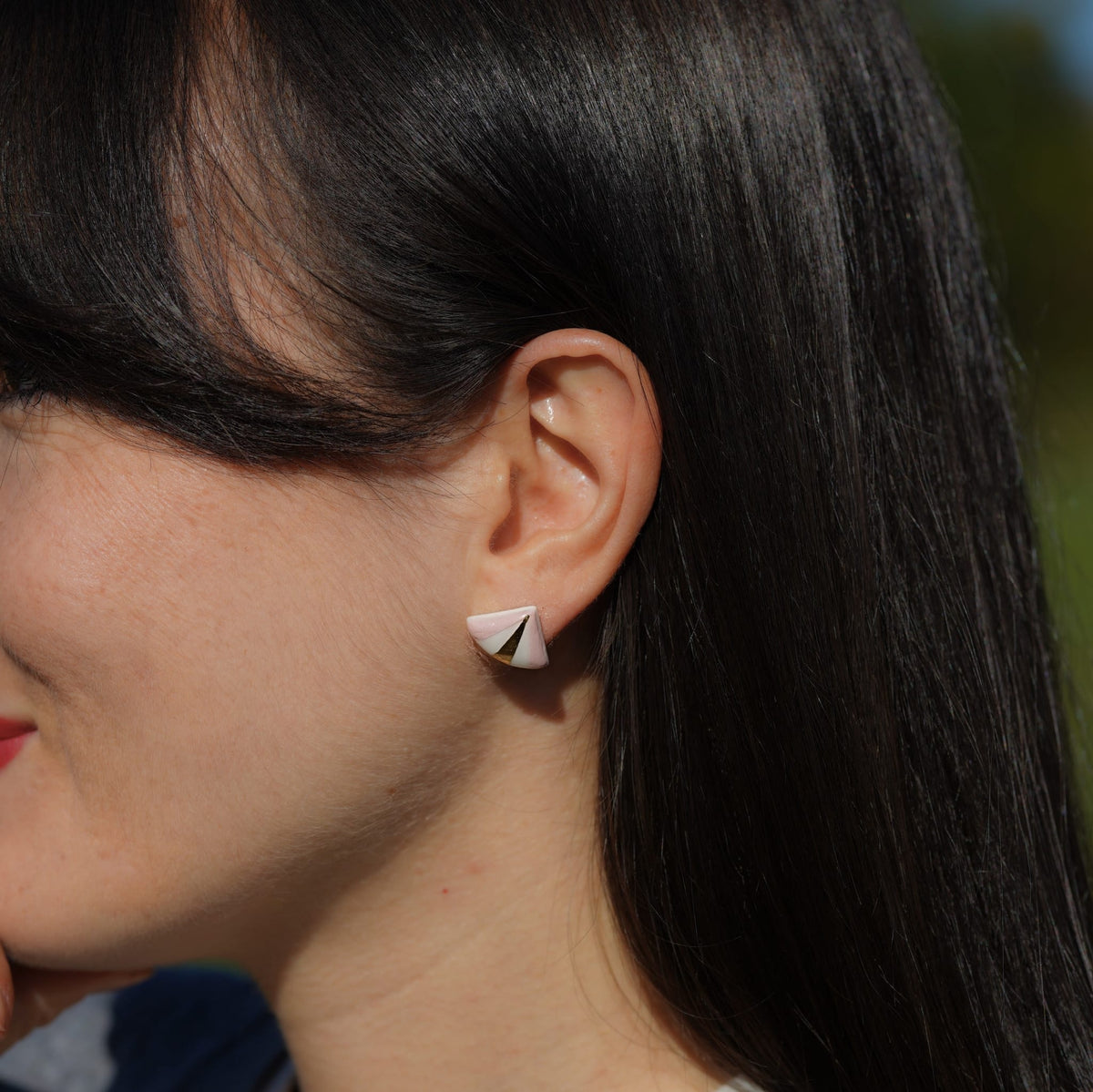 Puces Origami Rose – Porcelaine et or