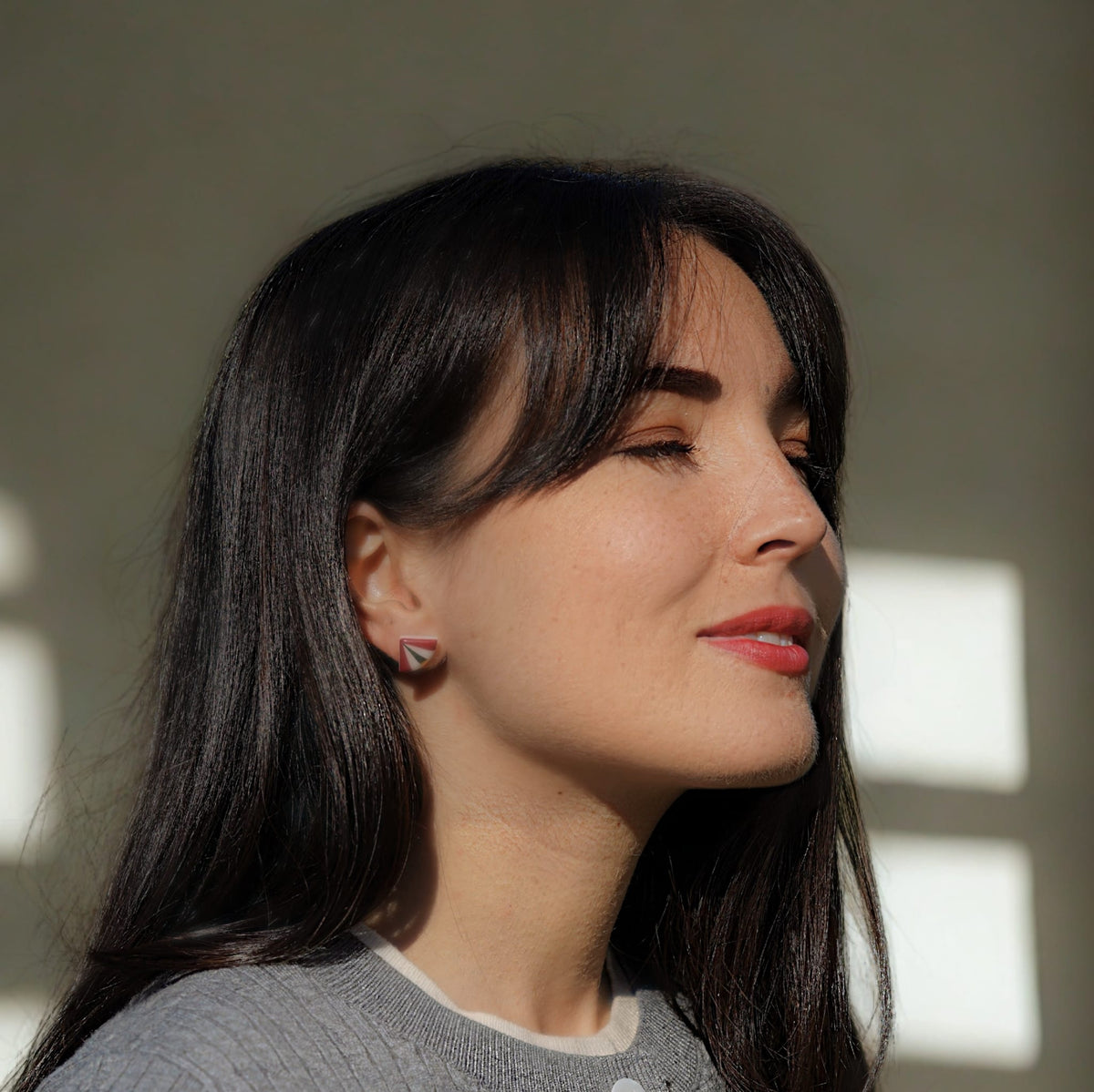 Puces Origami Rouge – Porcelaine et or