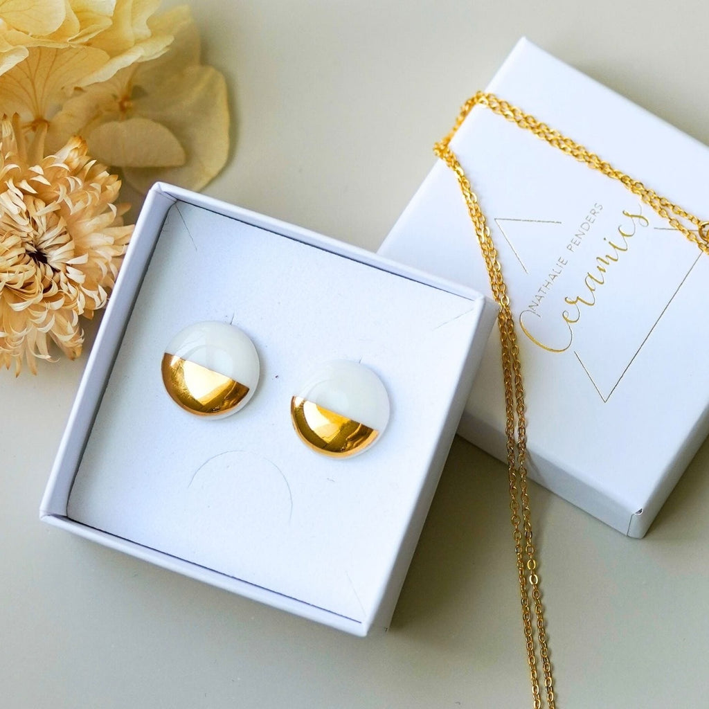 Puces Grand Soleil Doré – Porcelaine et or